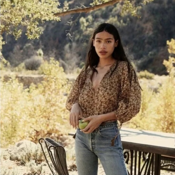 Doen Ariste top in Golden Mesa Flor, Size S - Picture 2 of 6